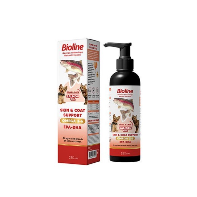 Bioline Deri ve Tüy Bakımı Destekleyici Kedi ve Köpek Somon Yağı 250 Ml