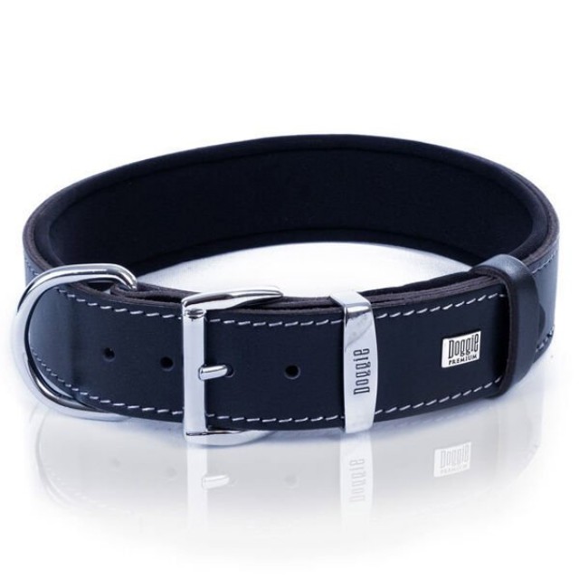 Doggie Comfort Deri Nazar Boncuklu Köpek Boyun Tasması Large Siyah 4x57-65 Cm