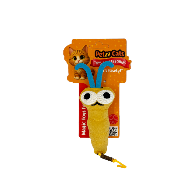 PetzzCats July Matatabi ve Çıngırak Sesli Peluş Kedi Oyuncağı Sarı 20x7 Cm