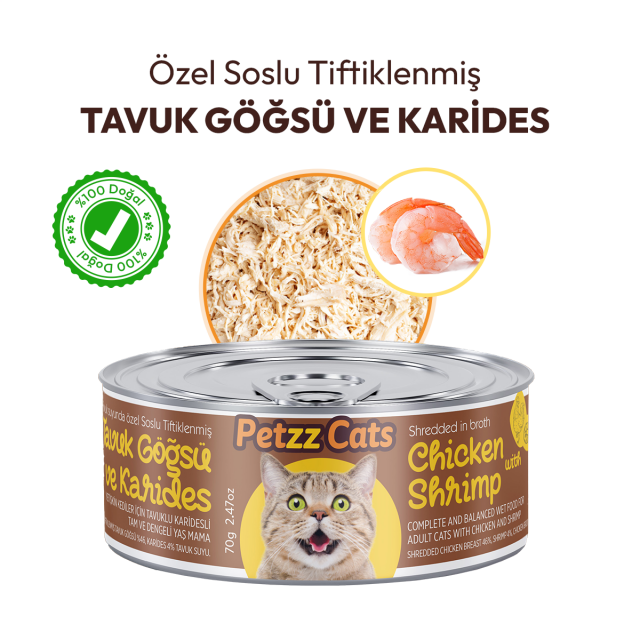 PetzzCats Tavuk & Karides Konserve Kedi Maması 1 Adet 70 Gr