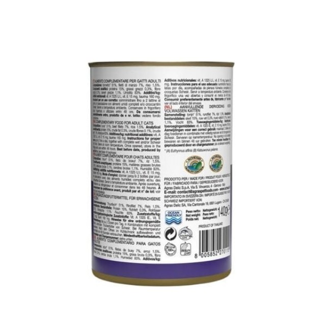 Schesir Jöle İçinde Ton Balık ve Dana Etli Yetişkin Konserve Kedi Maması 1 Adet 140 Gr