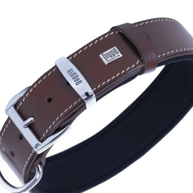 Doggie Comfort Deri Çivili Köpek Boyun Tasması Small Kahverengi 4x47-55 Cm