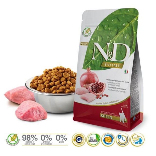 N&D Prime Tavuk ve Narlı Yavru Kedi Maması 300 Gr