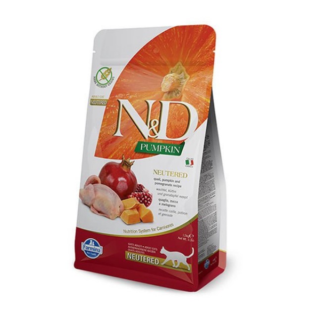 N&D Pumpkin Balkabaklı Bıldırcın ve Narlı Kısırlaştırılmış Kedi Maması 5 Kg