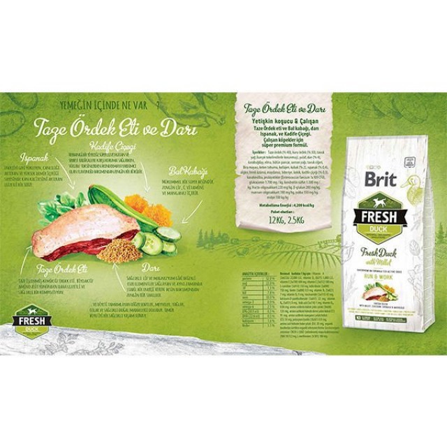 Brit Fresh Ördek Etli ve Darılı Yetişkin Köpek Maması 12 Kg