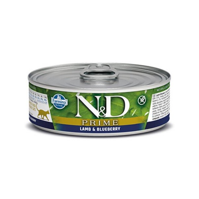 N&D Prime Kuzu Etli ve Yaban Mersinli Konserve Kedi Maması 70 Gr