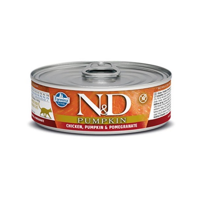 N&D Pumpkin Balkabaklı Tavuk ve Narlı Konserve Kedi Maması 70 Gr