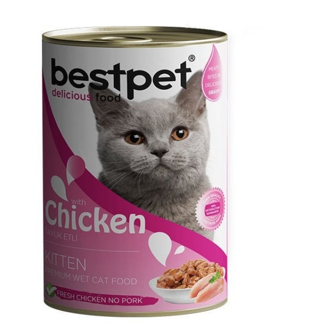 Bestpet Tavuklu Jöleli Yavru Konserve Kedi Maması 400 Gr