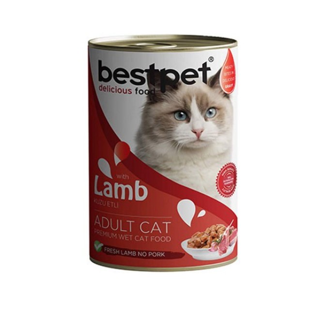 Bestpet Kuzulu Jöleli Yetişkin Konserve Kedi Maması 1 Adet 400 Gr
