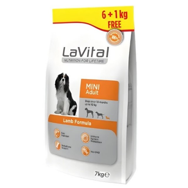 Lavital Kuzu Etli Küçük Irk Yetişkin Köpek Maması 6+1 Kg