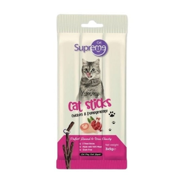 Supreme Cat Tavuklu ve Narlı Stick Kedi Ödül Maması 3x5 Gr