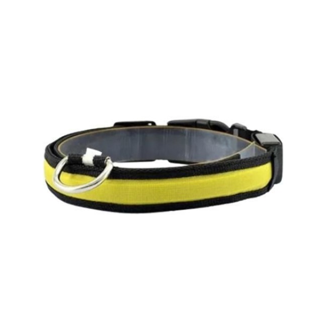 Petzz Işıklı Ayarlanabilir Flaşörlü Kedi ve Köpek Boyun Tasması Sarı 35-43 Cm / 2.5 Cm