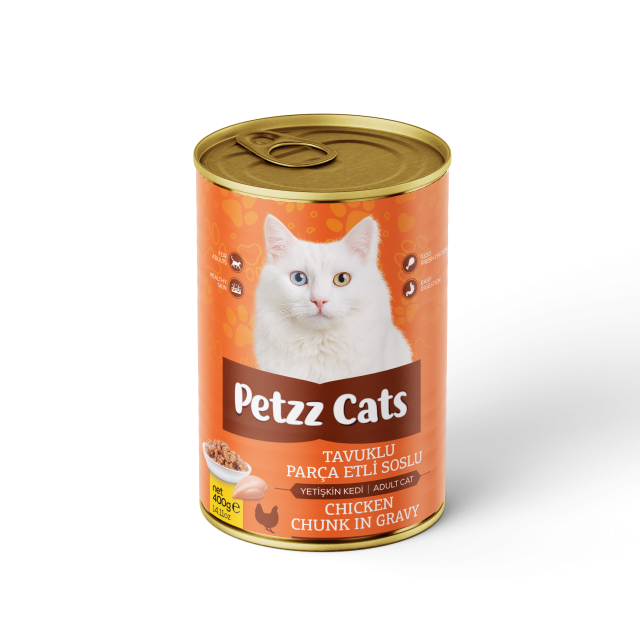 PetzzCats Tavuk Etli Yetişkin Kedi Konservesi 400 Gr 1 Adet
