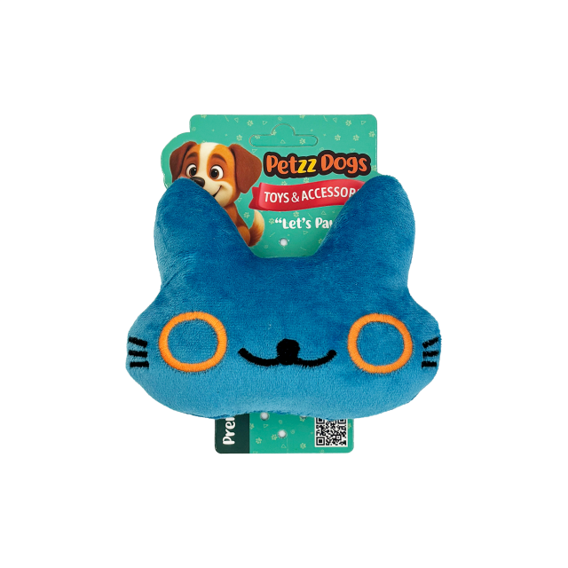 PetzzDogs Kitty Sesli Dayanıklı Peluş Köpek Çiğneme Oyuncağı Mavi 12x14 Cm