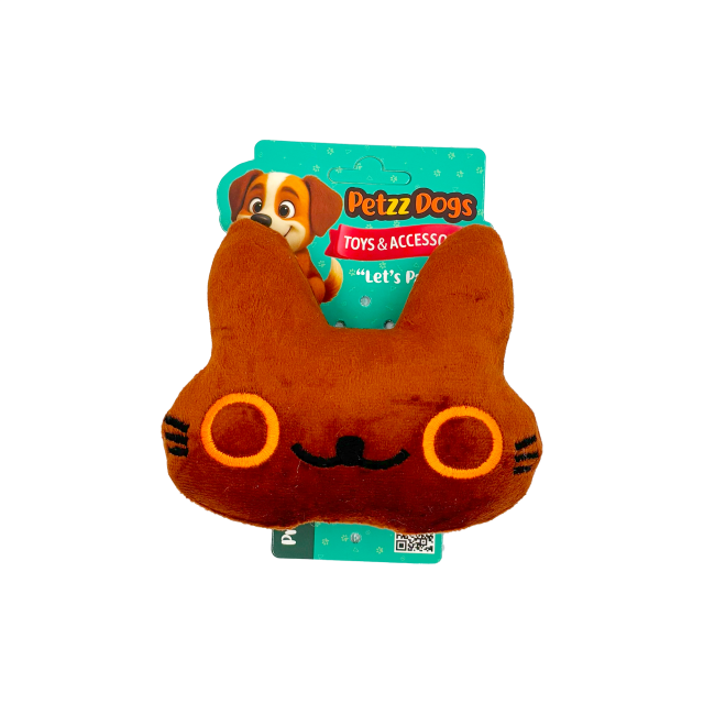 PetzzDogs Kitty Sesli Dayanıklı Peluş Köpek Çiğneme Oyuncağı Kahverengi 12x14 Cm