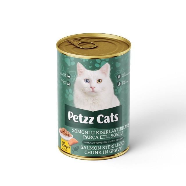 PetzzCats Somonlu Kısırlaştırılmış Kedi Konservesi 400 Gr 1 Adet