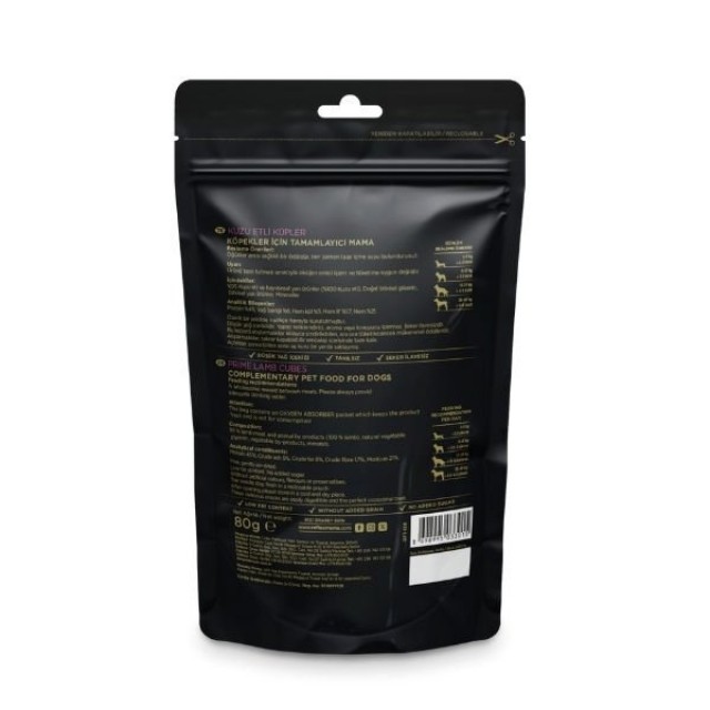 Reflex Snackies Natural Kuzu Etli Küp Tahılsız Köpek Ödül Maması 1 Adet 80 Gr