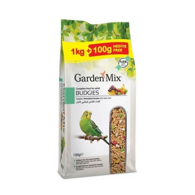 Garden Mix Platin Meyveli Muhabbet Kuş Yemi 1 Kg + 100 Gr Hediyeli