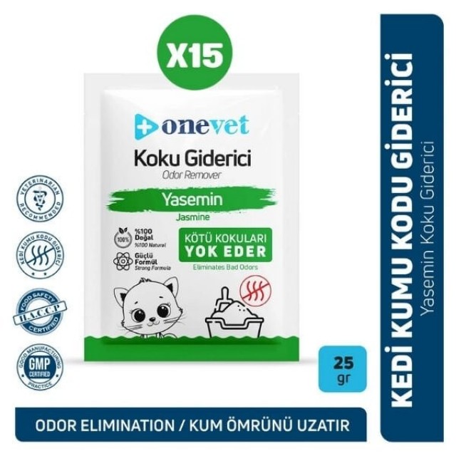 OneVet Kedi Kumu Koku Giderici 15x25 Gr Yaseminli