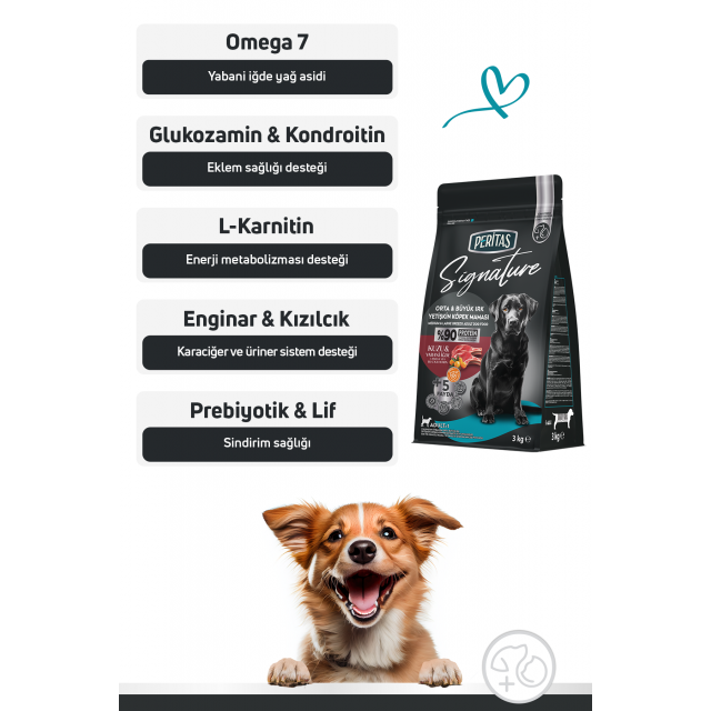 Signature Kuzulu Orta ve Büyük Irk Yetişkin Köpek Maması 3 Kg