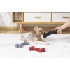 M-Pets Örgü Kemik Şeklinde Peluş Kedi ve Köpek Oyuncağı 19 Cm Gri