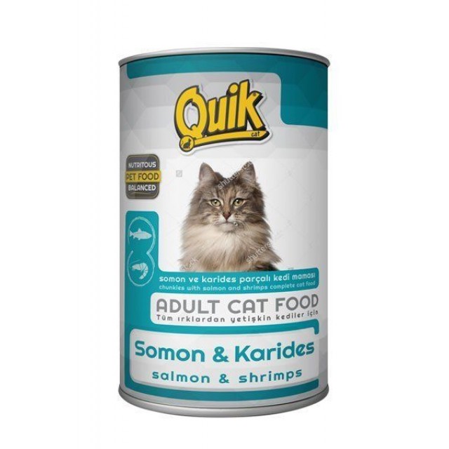 Quik Somon ve Karidesli Konserve Kedi Maması 1 Adet 415 Gr
