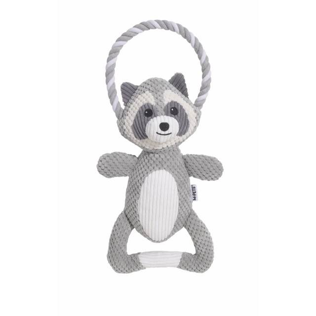 M-Pets Eco Chewtopia Rakun Peluş Kedi ve Köpek Oyuncağı 35x19x8 Cm Gri