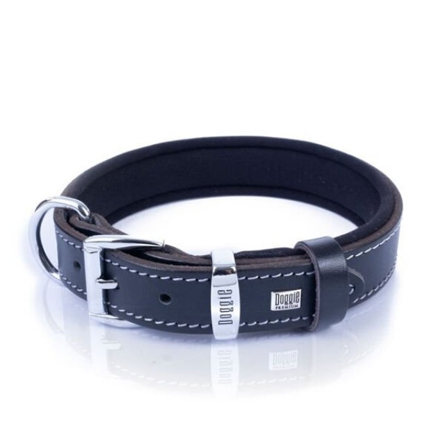 Doggie Comfort Deri Kemik Süslü Köpek Boyun Tasması Medium Siyah 2.5x37-45 Cm