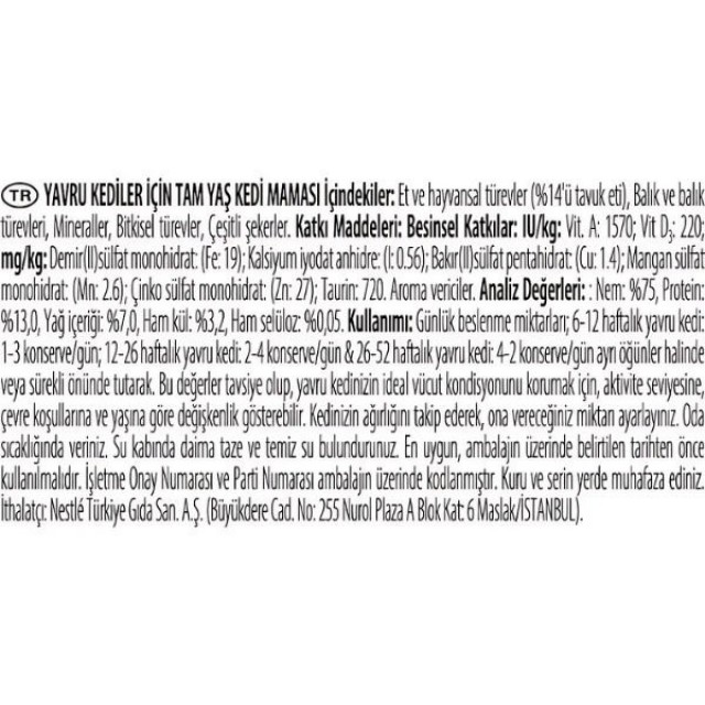 Pro Plan Kitten Tavuklu Yavru Konserve Kedi Maması 1 Adet 85 Gr