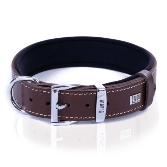 Doggie Comfort Deri Kemik Süslü Köpek Boyun Tasması Medium Kahverengi 4x52-60 Cm
