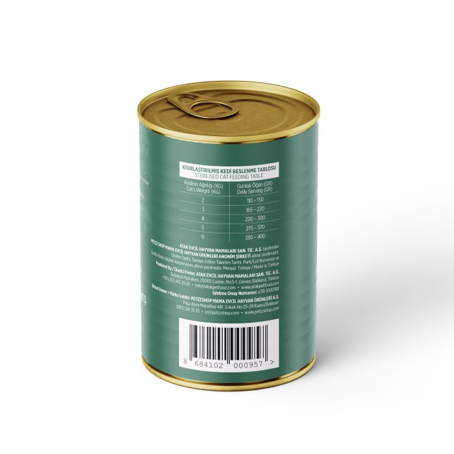 PetzzCats Somonlu Kısırlaştırılmış Kedi Konservesi 400 Gr 1 Adet