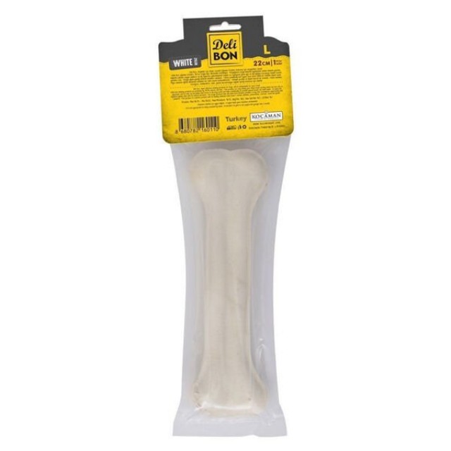 Delibon Deri Press Köpek Kemik Ödülü Beyaz Medium 22 Cm 1 Adet