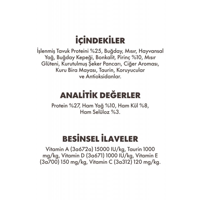 Animal World Tavuklu ve Pirinçli Tüy Yumağı Önleyici Yetişkin Kedi Maması 15 Kg