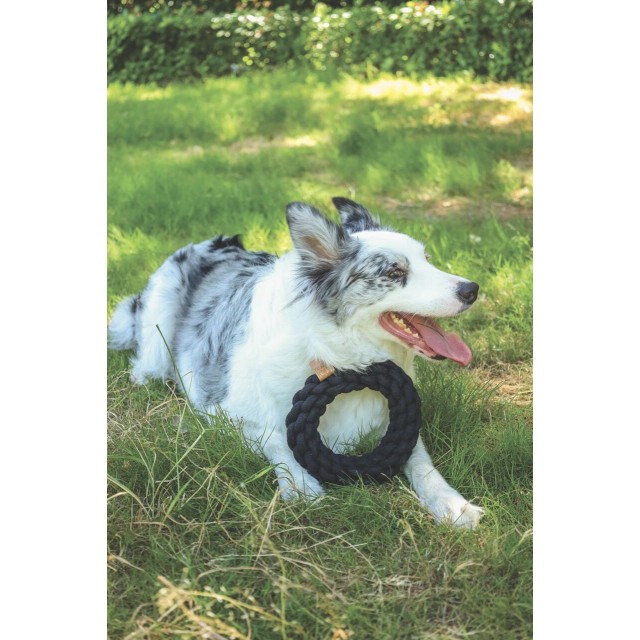 M-Pets Coto Örgü Halka Köpek Oyuncağı 18 Cm Siyah