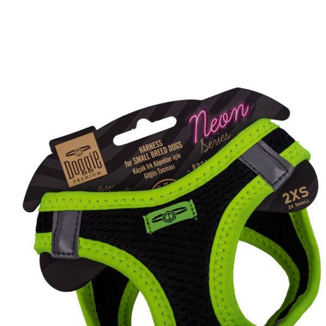 Doggie Havalı Dokuma Neon Küçük Irk Köpek Göğüs Tasması Xxsmall Sarı 26-30 Cm