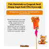 PetzzCats Fish Matatabi ve Çıngırak Sesli Ahşap Saplı Kedi Olta Oyuncağı Turuncu 42 Cm