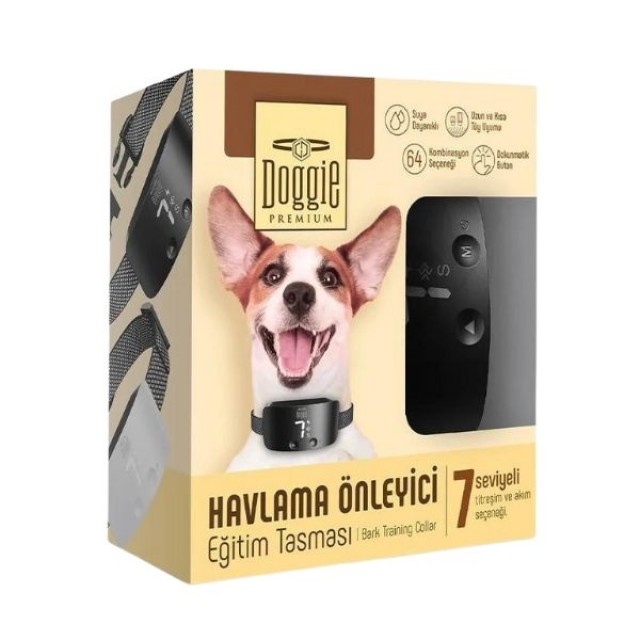 Doggie Premium Havlama Önleyici Köpek Eğitim Tasması Siyah