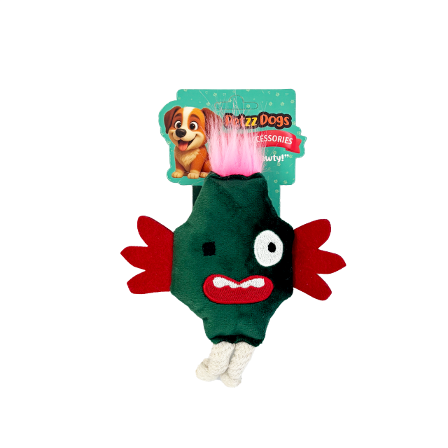 PetzzDogs Mad Sesli Dayanıklı Peluş Köpek Çiğneme Oyuncağı Yeşil