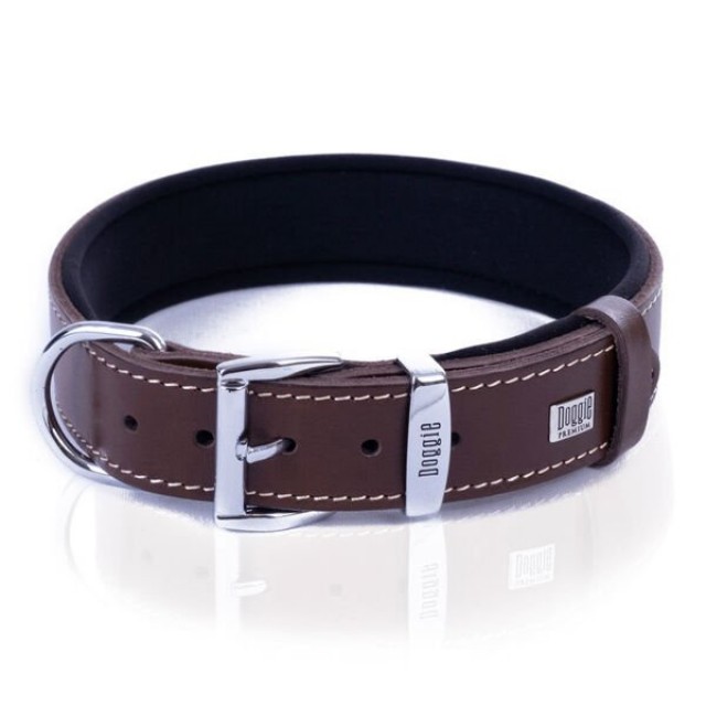 Doggie Comfort Deri Nazar Boncuklu Köpek Boyun Tasması Small Kahverengi 4x47-55 Cm