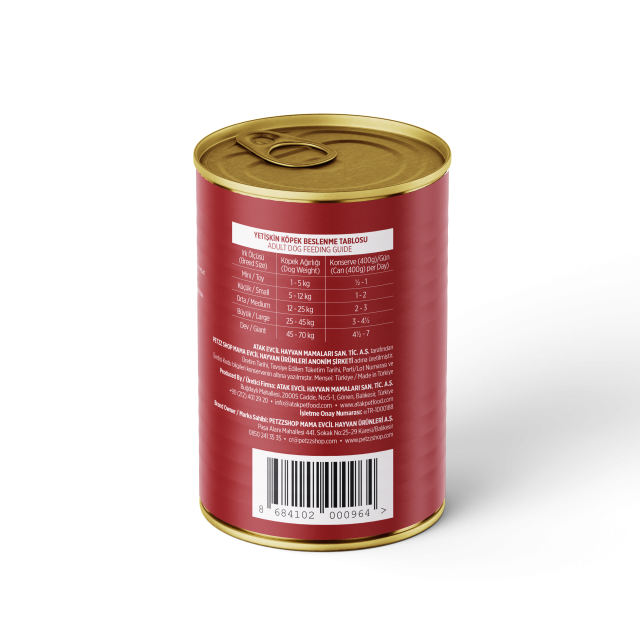 PetzzDogs Sığır Etli Yetişkin Köpek Konservesi 400 Gr 1 Adet