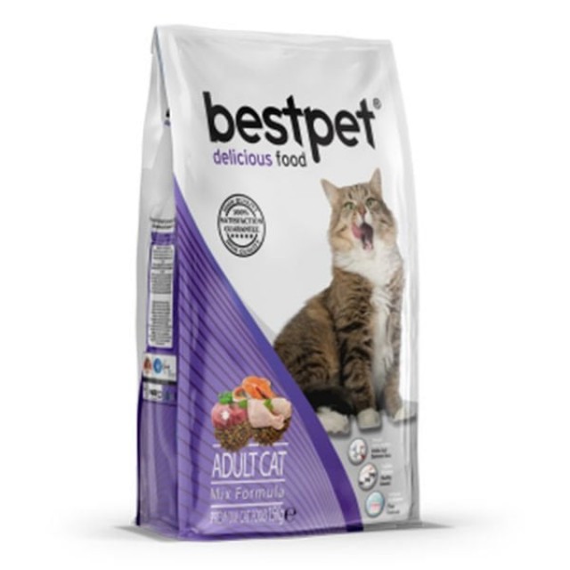 Bestpet Tavuklu Kuzulu ve Balıklı Mix Yetişkin Kedi Maması 15 Kg Bestpet Tavuklu Kuzulu ve Balıklı Mix Yetişkin Kedi Maması 15 Kg