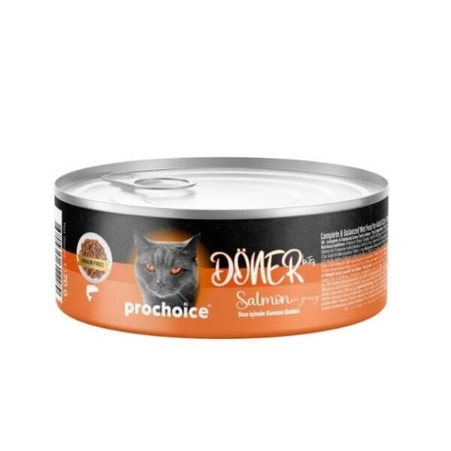 Prochoice Döner Bites Sos İçinde Somonlu Yetişkin Konserve Kedi Maması 70 Gr 1 Adet