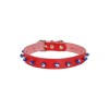 Cattie Boncuklu Deri Küçük Irk Köpek ve Kedi Boyun Tasması Xlarge Kırmızı 1.5x26-30 Cm