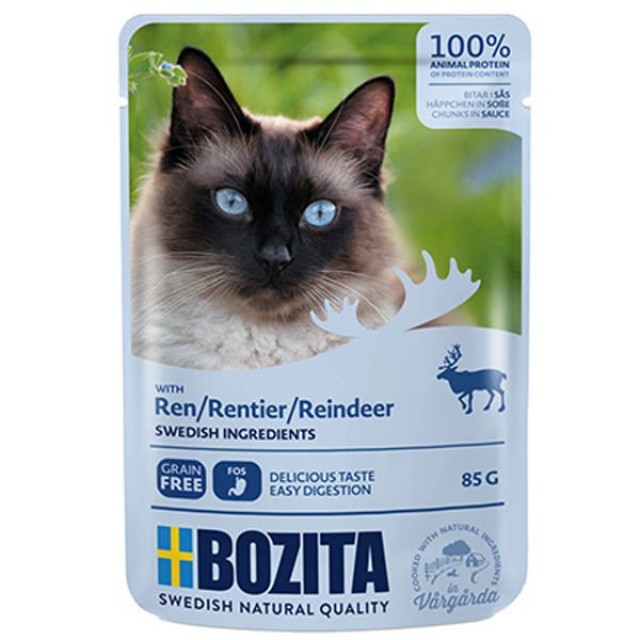 Bozita Pouch Ren Geyiği Etli Tahılsız Yetişkin Konserve Kedi Maması 85 Gr