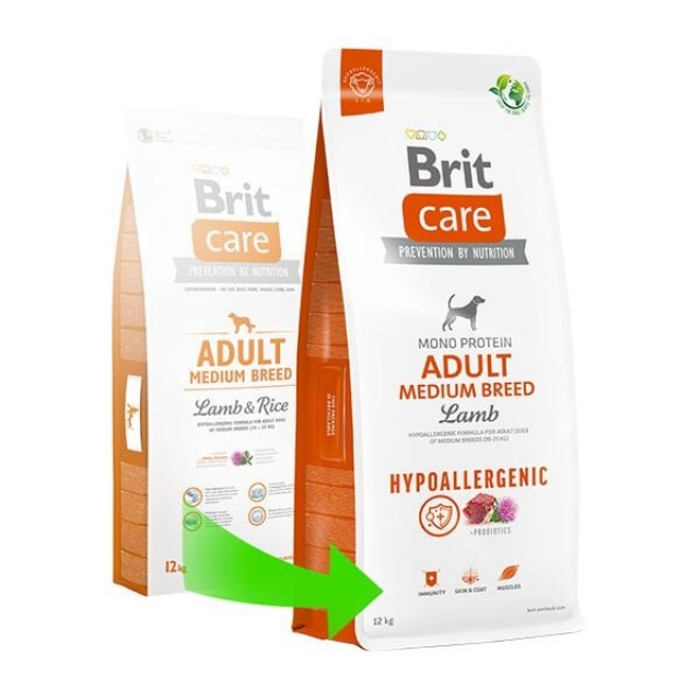 Brit Care Hypo-Allergenic Kuzu Etli Orta Irk Yetişkin Köpek Maması 12 Kg