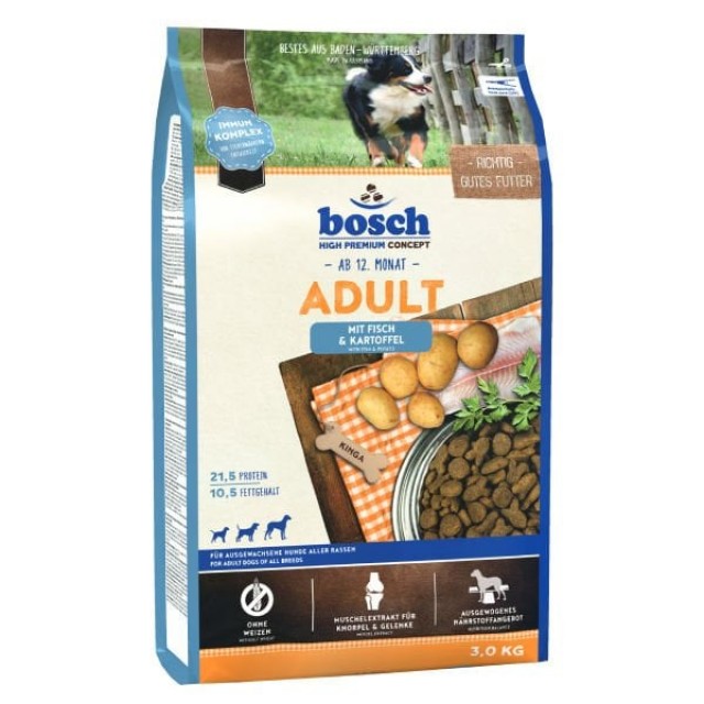 Bosch Adult Tahılsız Balıklı ve Patatesli Yetişkin Köpek Maması 3 Kg