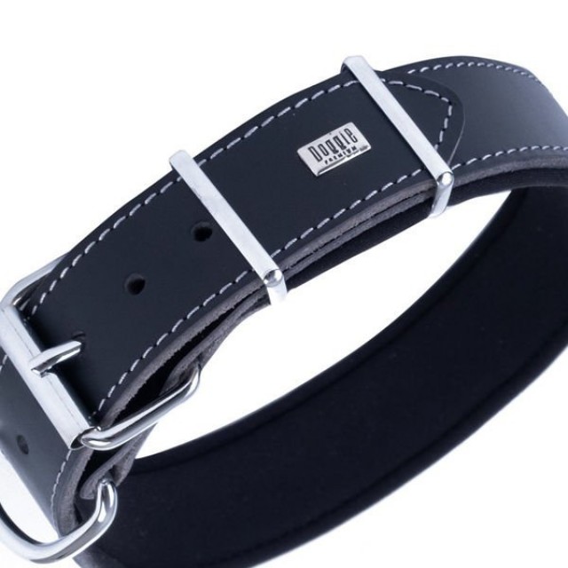 Doggie Dayanıklı Deri Köpek Boyun Tasması Small Siyah 4x47-55 Cm