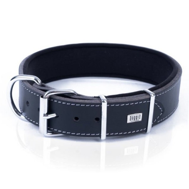 Doggie Dayanıklı Deri Köpek Boyun Tasması Small Siyah 4x47-55 Cm