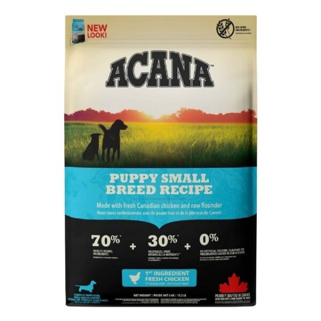 Acana Puppy Small Tahılsız Tavuklu ve Balıklı Küçük Irk Yavru Köpek Maması 6 Kg