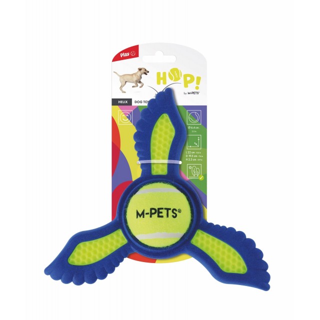 M-Pets Hop Helix Frizbi Köpek Oyuncağı 21.9x19.5x2.3 Cm Sarı/Mavi